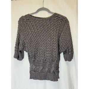 Jennifer Lopez Top Silver Chain Mail Link Pattern 3/4 Sleeve Blouse Size‎ S J19